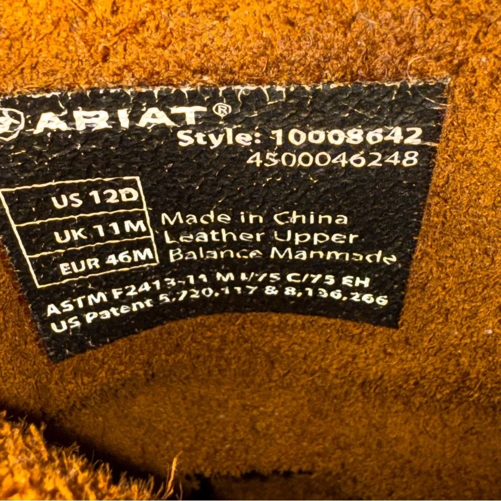 Ariat 12D Rambler Western Cowboy Work Boots Tread Earth Brown Steel Toe EUC Best - Picture 6 of 11